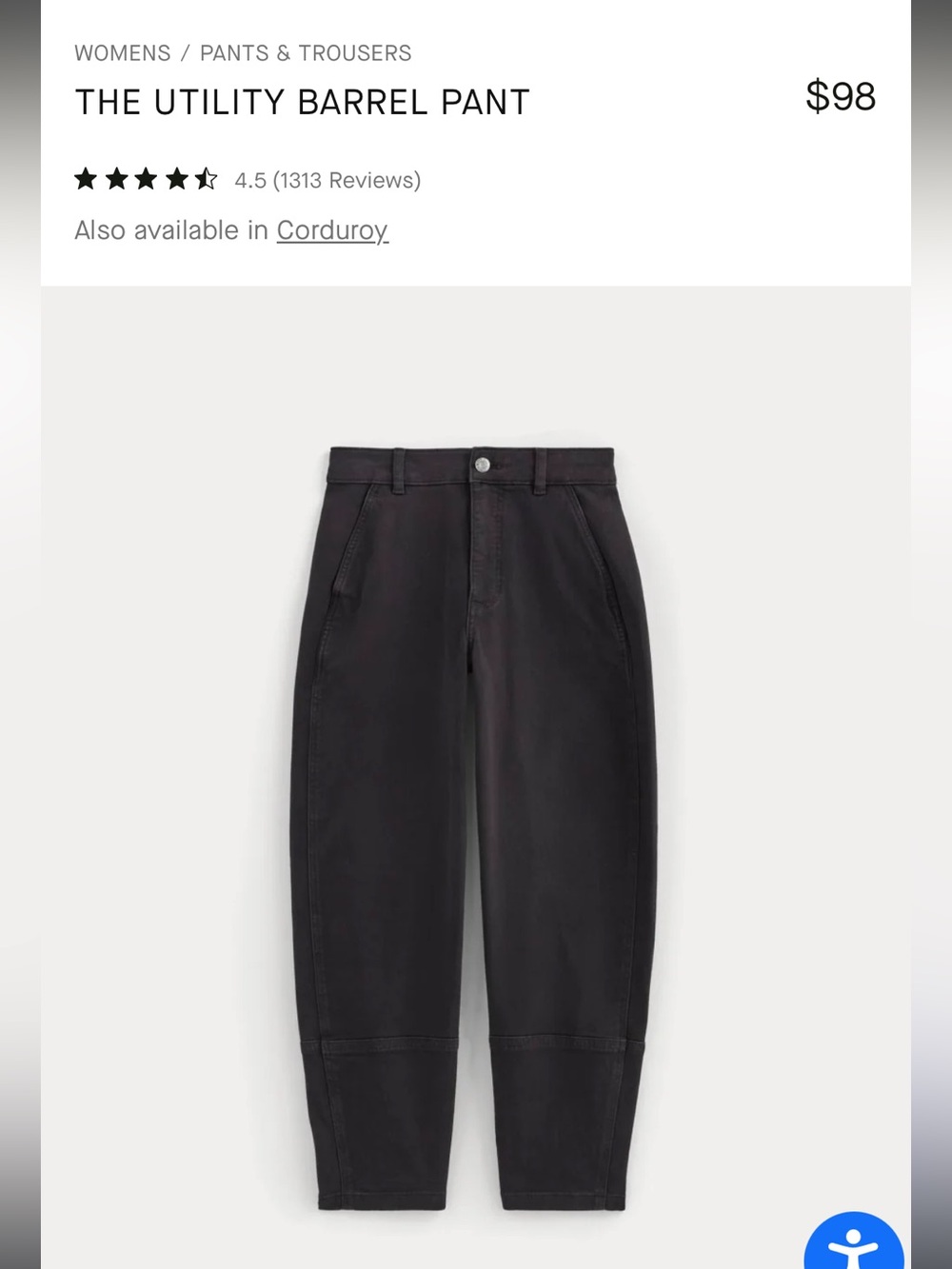 EVerlane utility barrel pants 10 R